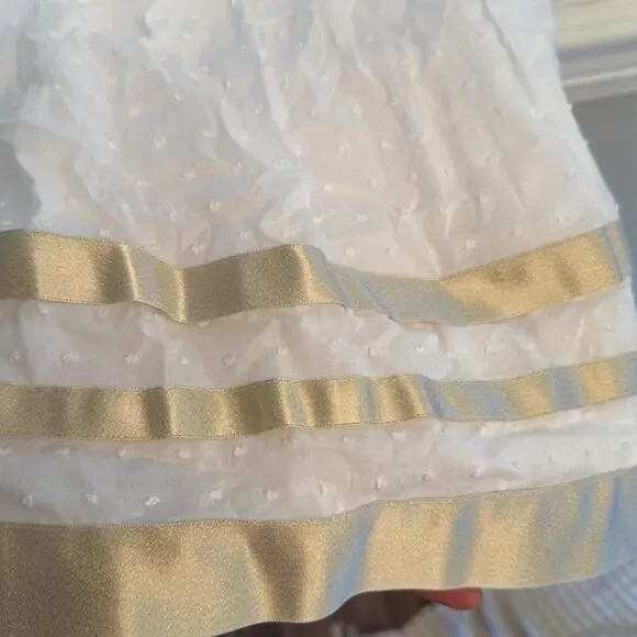 Bonnie Jean white dress iridescent ribbonsize 6x - Picture 3 of 6